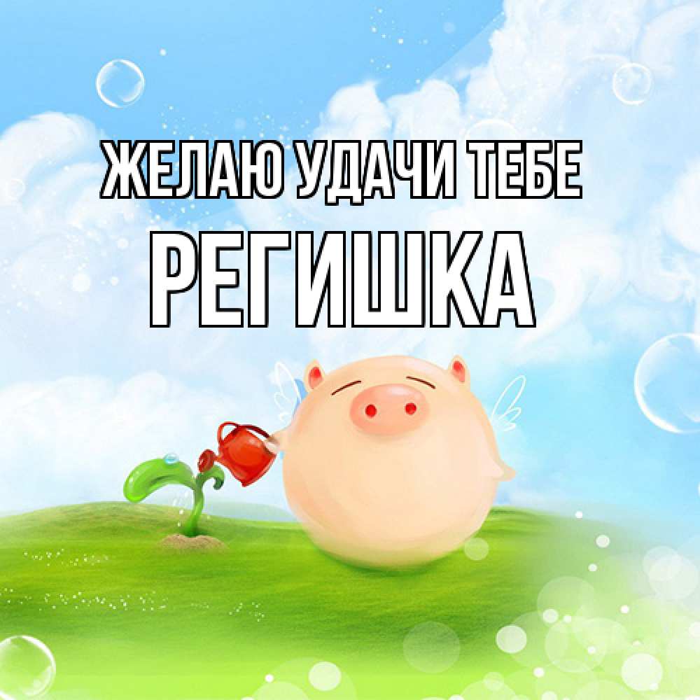 Открытка  с именем. Регишка, Желаю удачи тебе  