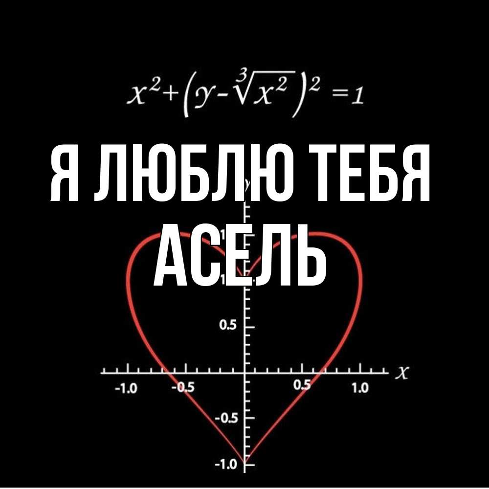 Открытка  с именем. Асель, Я люблю тебя  