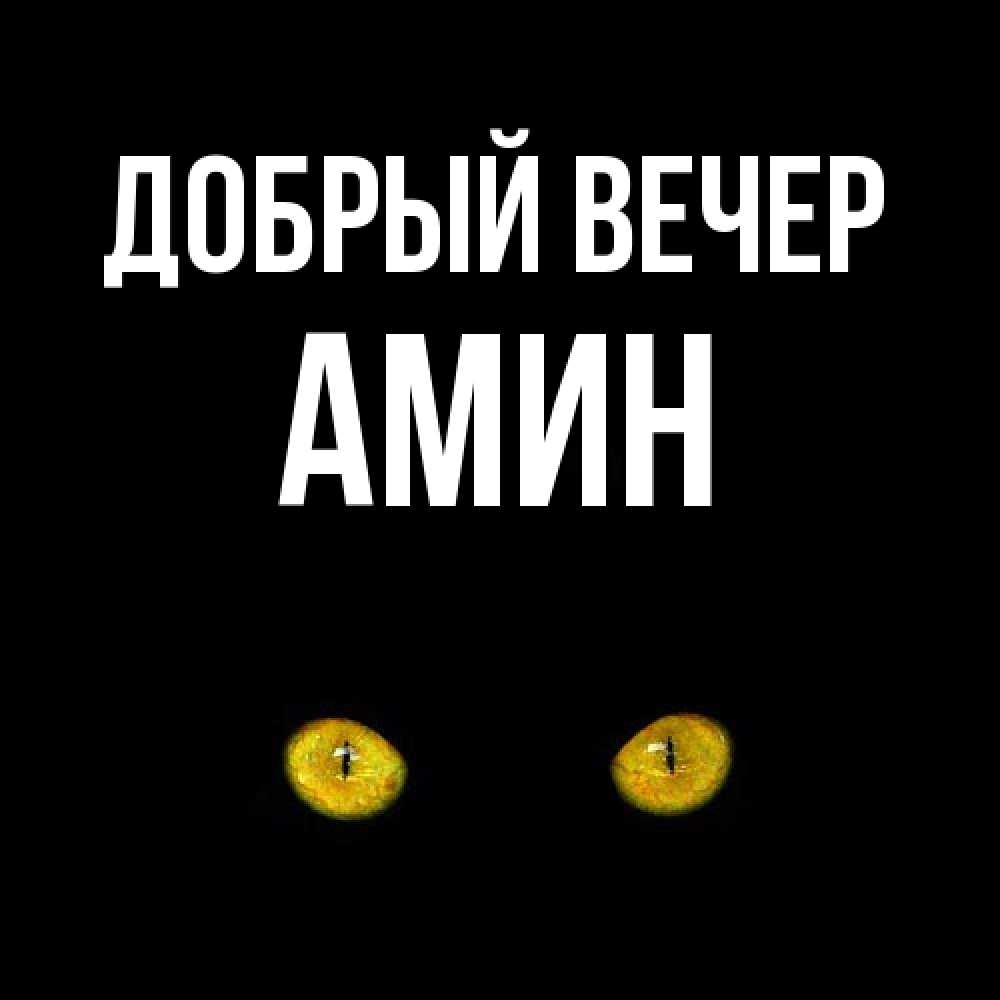 Открытка  с именем. Амин, Добрый вечер  