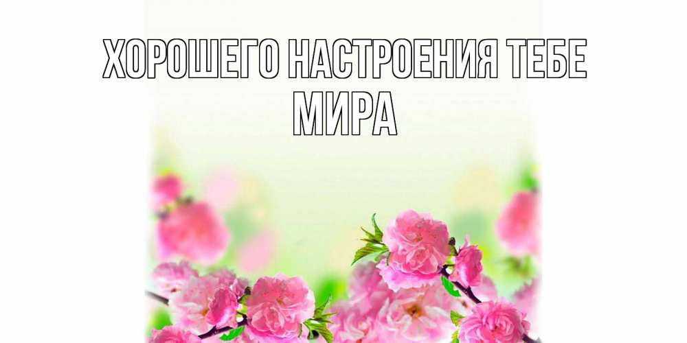 Открытка  с именем. Мира, Хорошего настроения тебе  