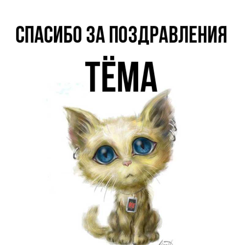 Картинка Спасибо за поздравления, Тёма