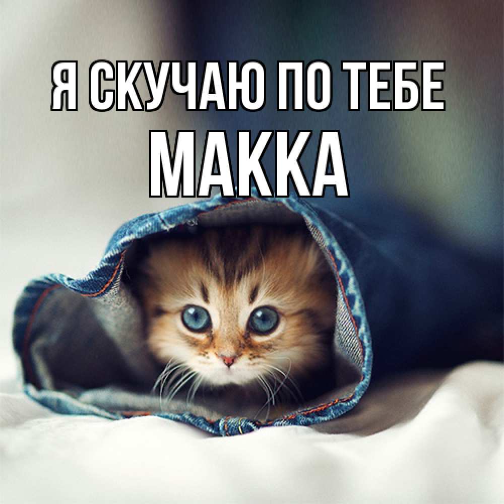 Открытка  с именем. Макка, Я скучаю по тебе  