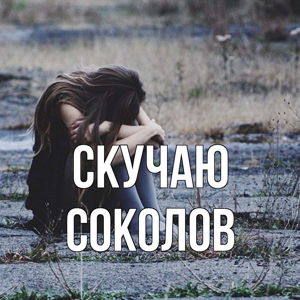 Открытка  с именем. Соколов, Скучаю  