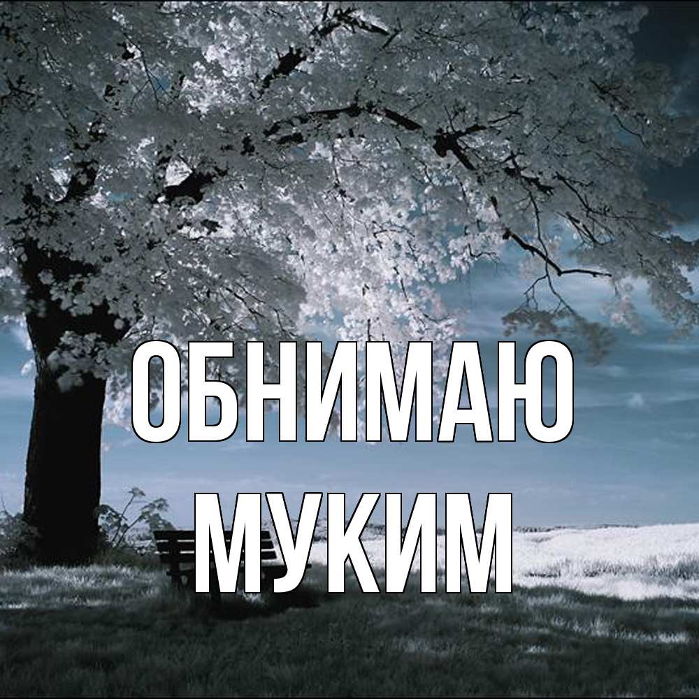 Открытка  с именем. Муким, Обнимаю  