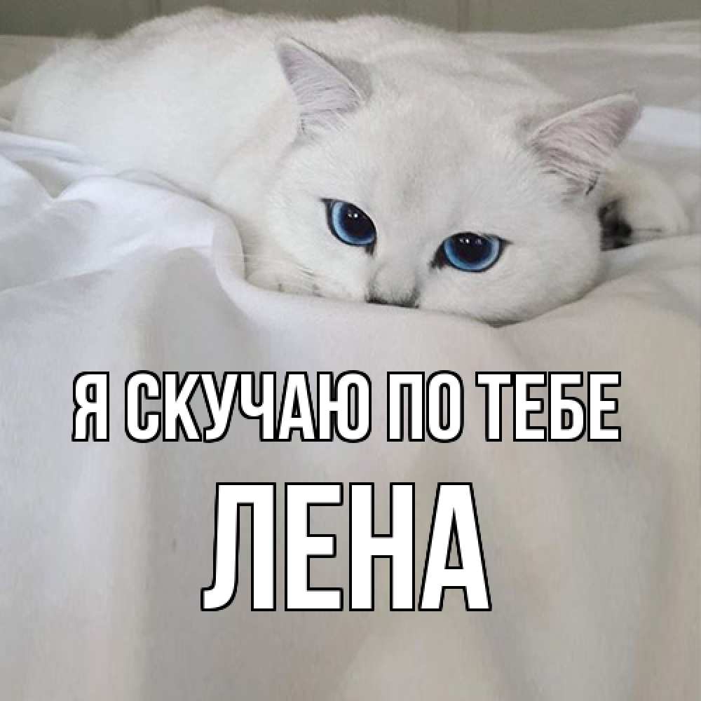 Открытка  с именем. Лена, Я скучаю по тебе  
