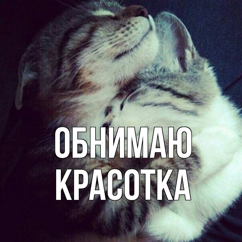 Открытка  с именем. Красотка, Обнимаю  