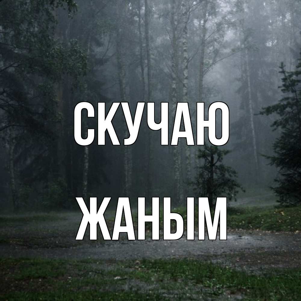 Открытка  с именем. Жаным, Скучаю  