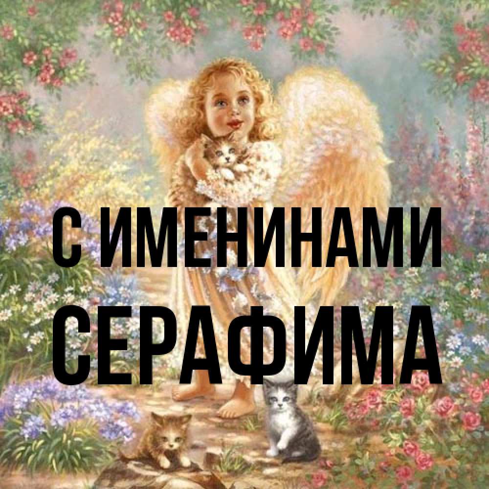 Открытка  с именем. Серафима, С именинами  