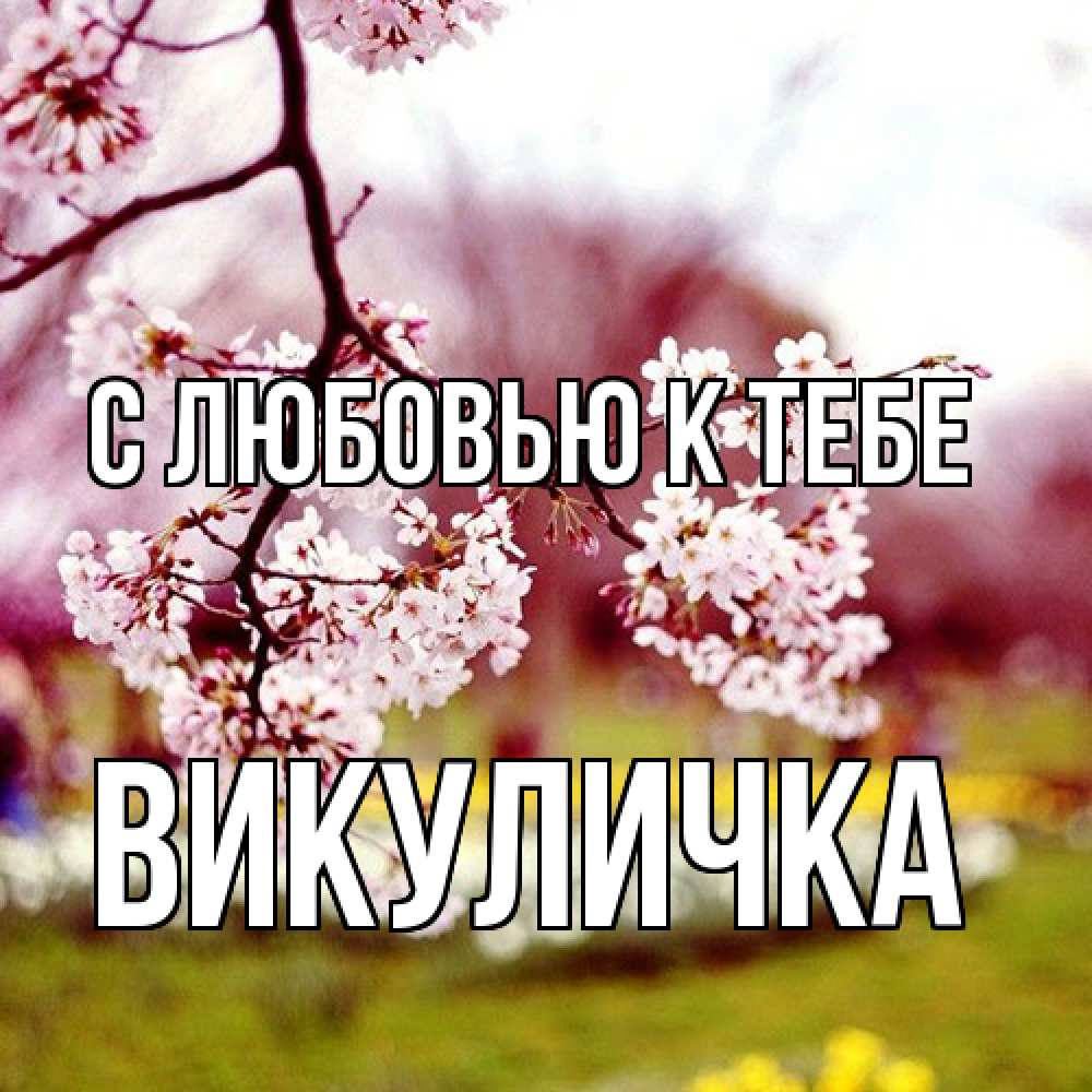 Открытка  с именем. Викуличка, С любовью к тебе  