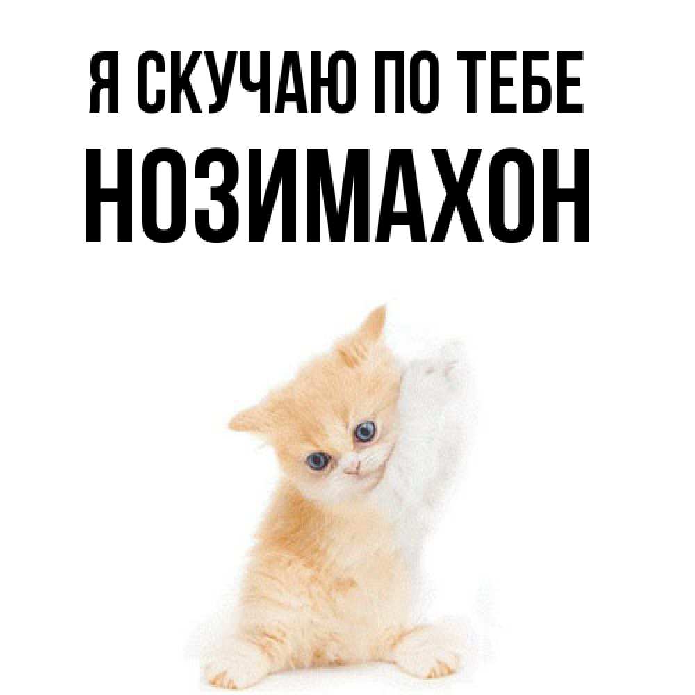 Открытка  с именем. Нозимахон, Я скучаю по тебе  