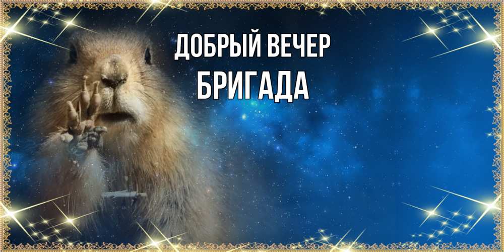 Открытка  с именем. Бригада, Добрый вечер  