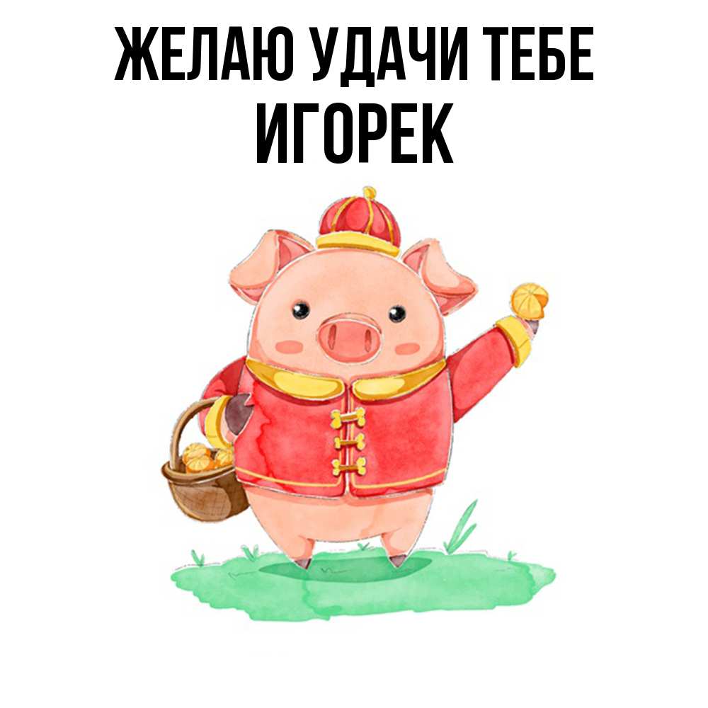 Открытка  с именем. Игорек, Желаю удачи тебе  