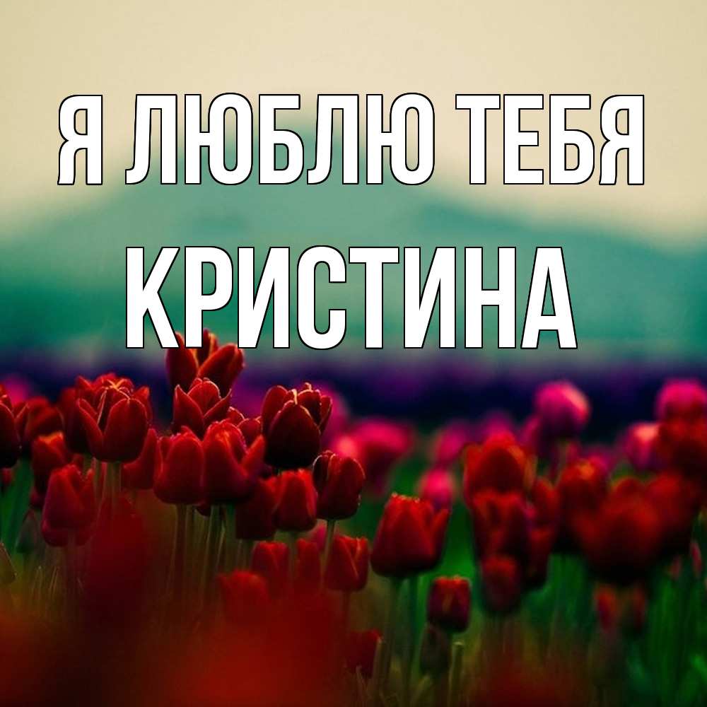 Открытка  с именем. Кристина, Я люблю тебя  