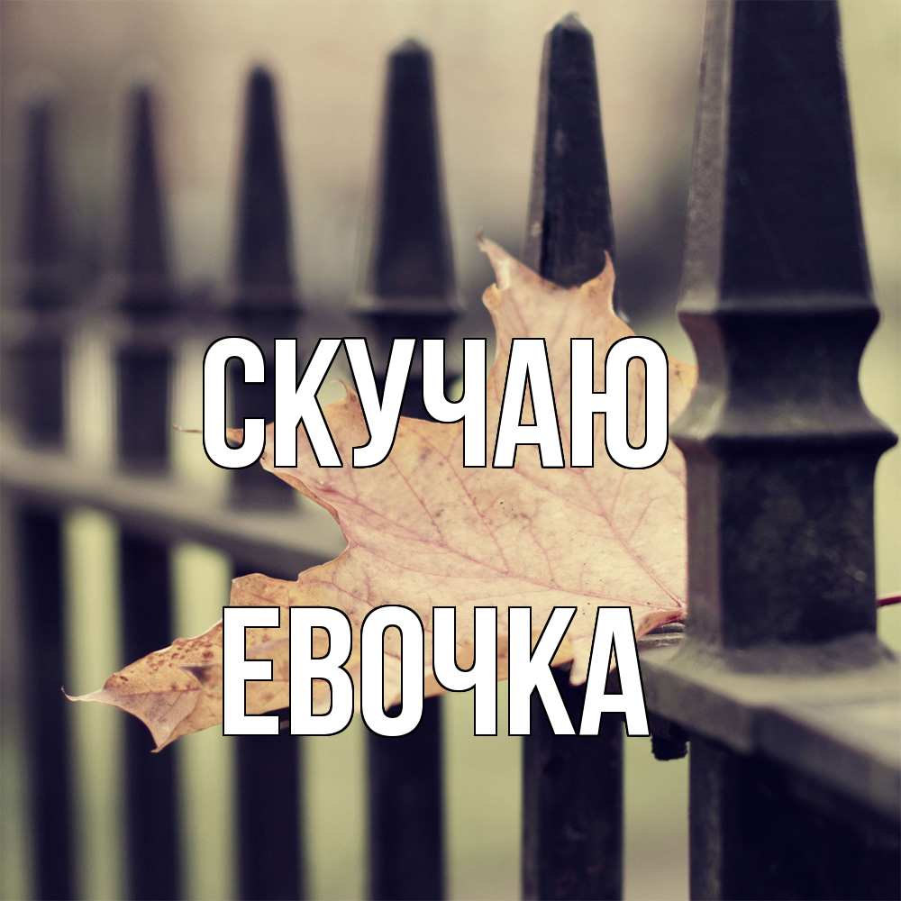 Открытка  с именем. Евочка, Скучаю  