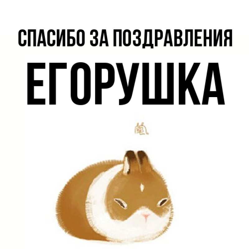 Открытка с именем, Егорушка, Спасибо за поздравления