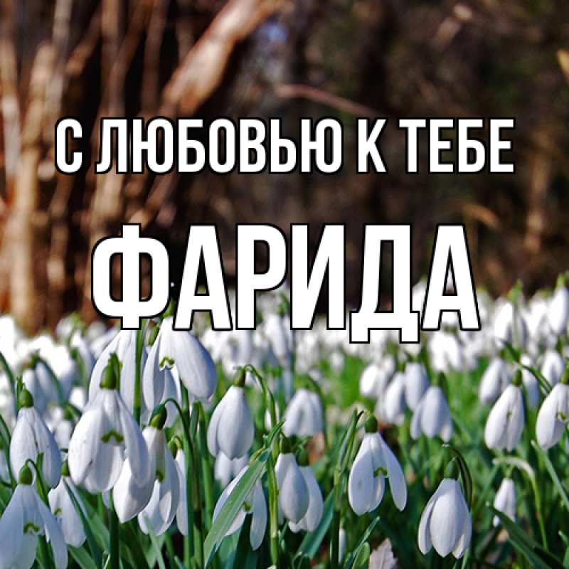 Открытка с именем, Фарида, С любовью к тебе