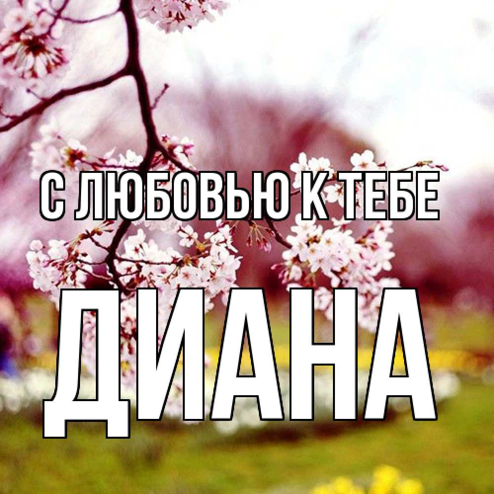 Открытка  с именем. Диана, С любовью к тебе  