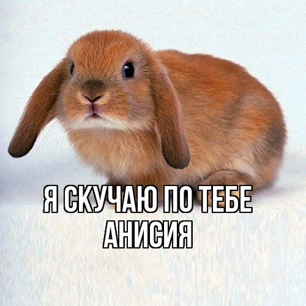 Открытка  с именем. Анисия, Я скучаю по тебе  