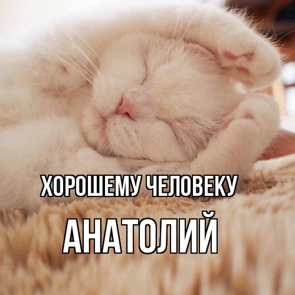 Открытка  с именем. Анатолий, Хорошему человеку  