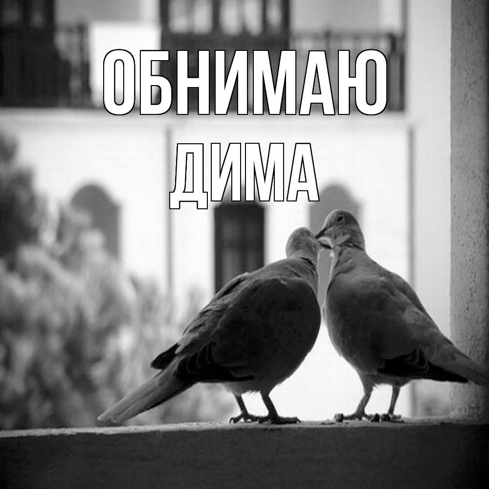 Открытка  с именем. Дима, Обнимаю  