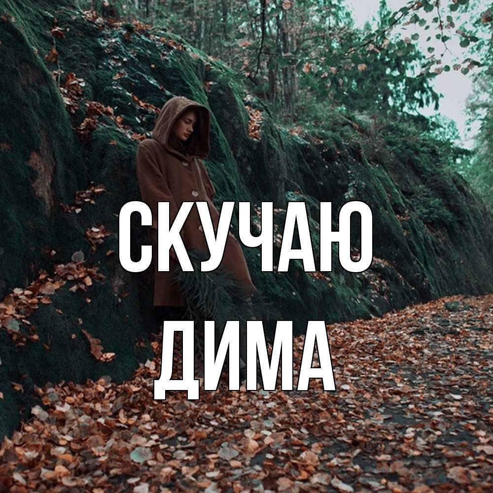 Открытка  с именем. Дима, Скучаю  
