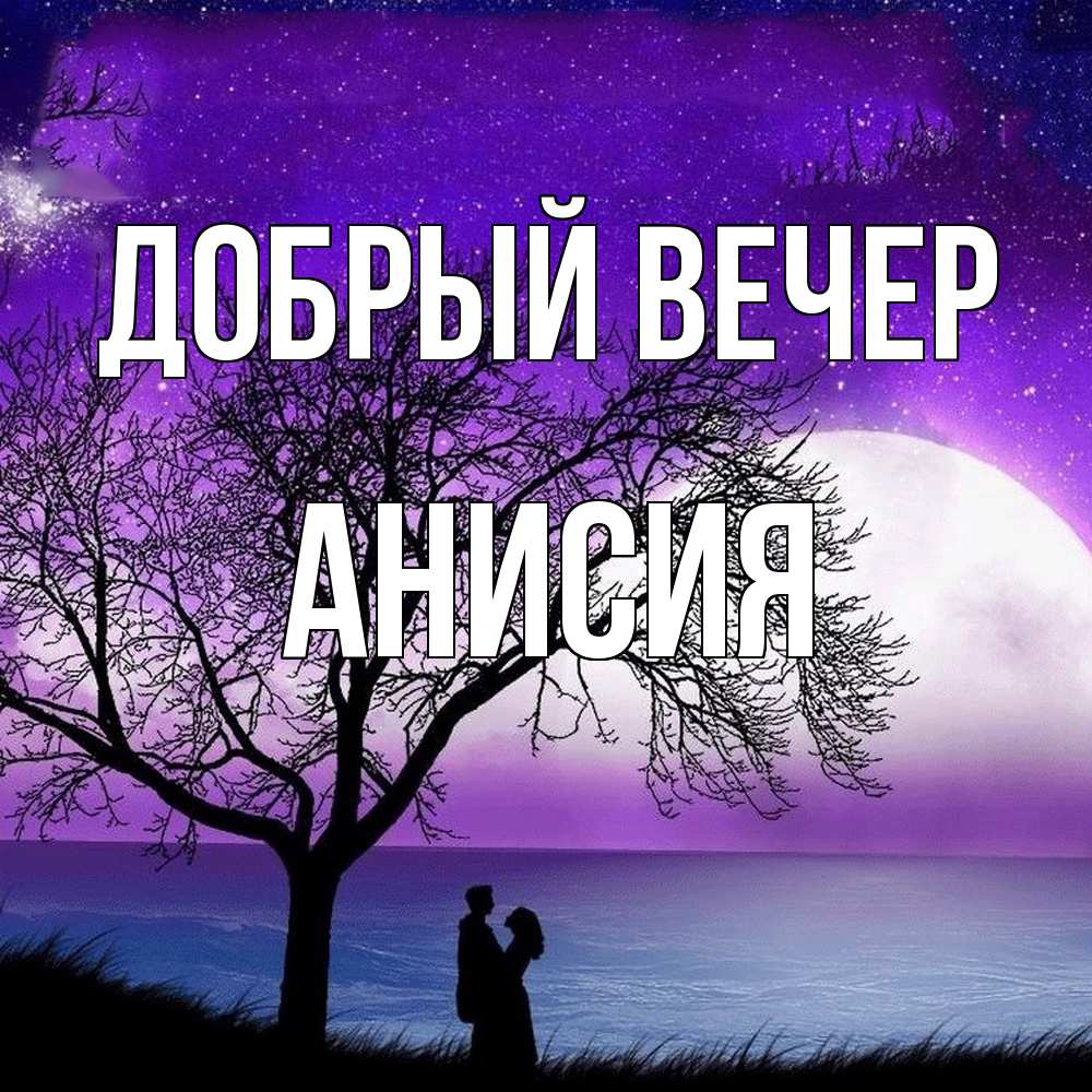 Открытка  с именем. Анисия, Добрый вечер  