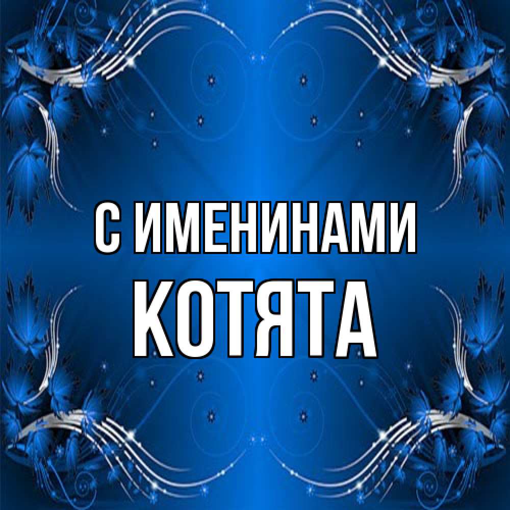 Открытка  с именем. Котята, С именинами  