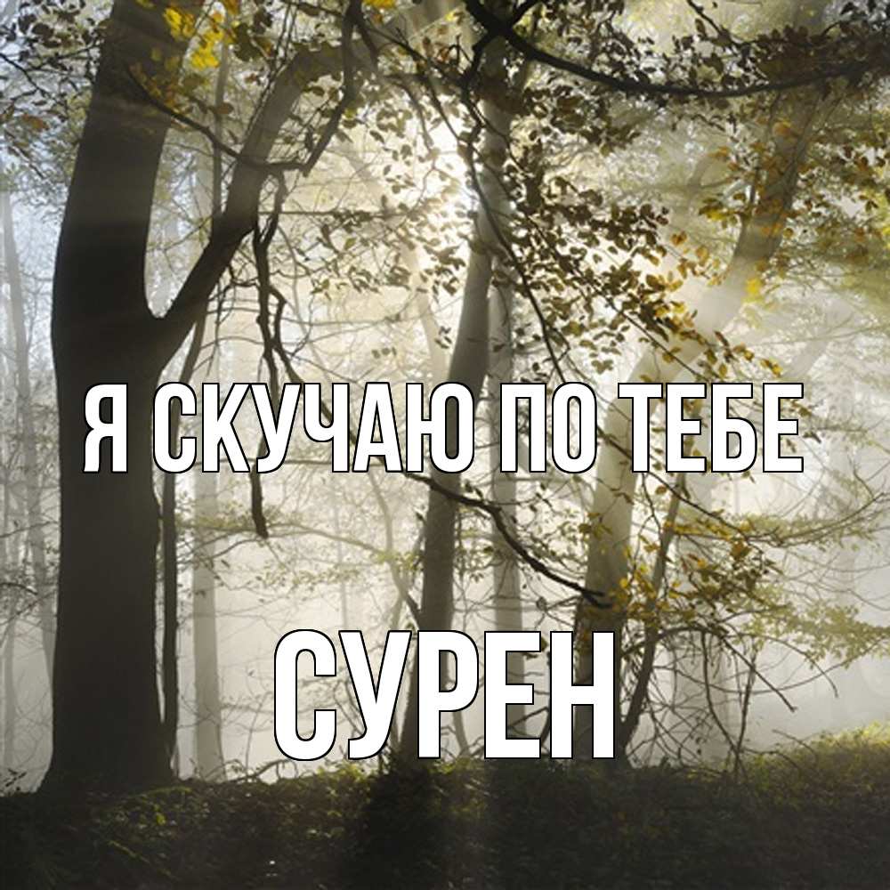 Открытка  с именем. Сурен, Я скучаю по тебе  