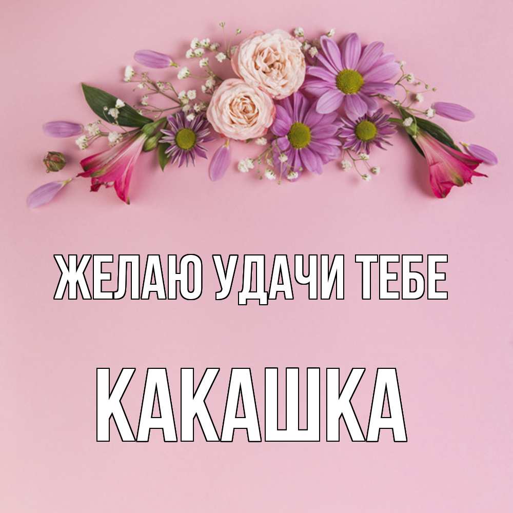 Открытка  с именем. Какашка, Желаю удачи тебе  