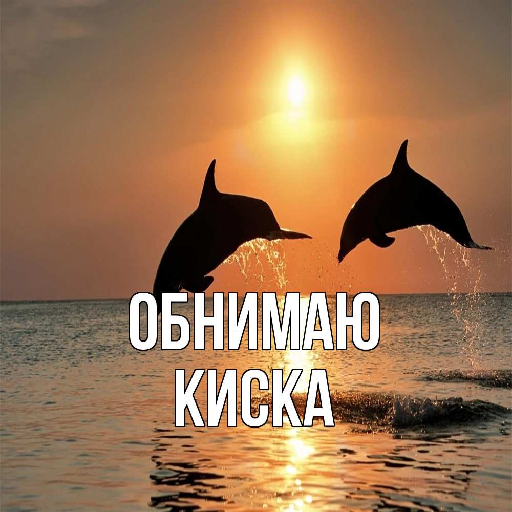 Открытка  с именем. Киска, Обнимаю  