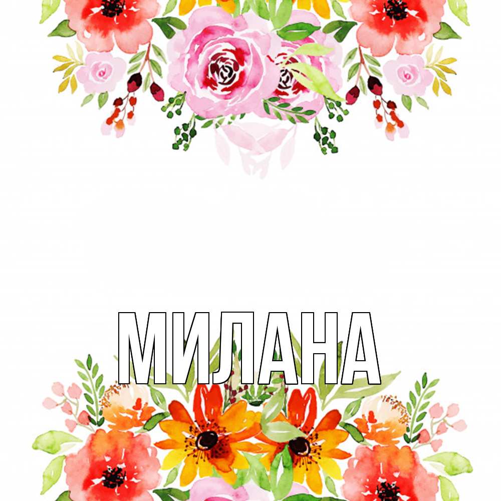 Открытка  с именем. Милана, Главная  