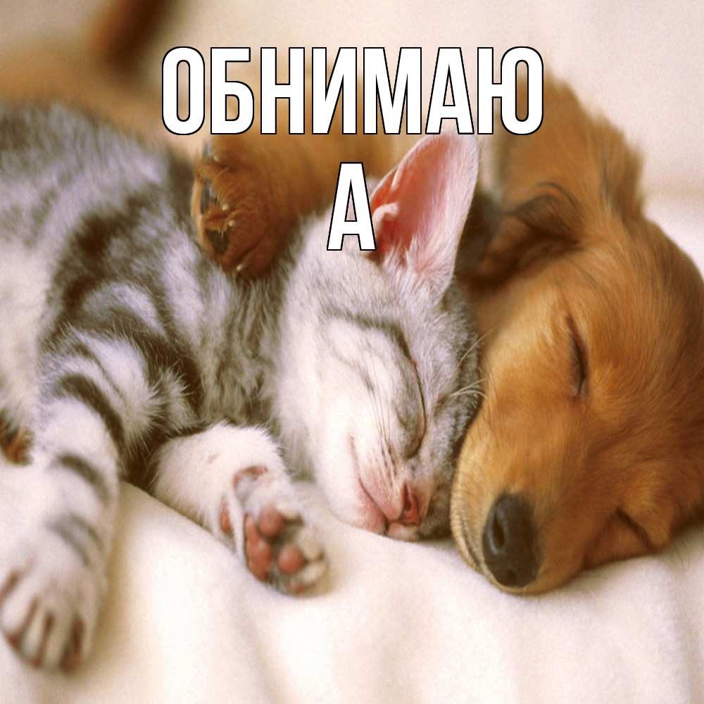 Открытка  с именем. а, Обнимаю  