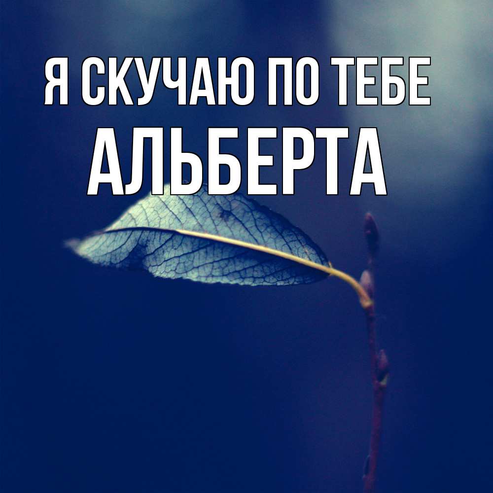 Открытка  с именем. Альберта, Я скучаю по тебе  
