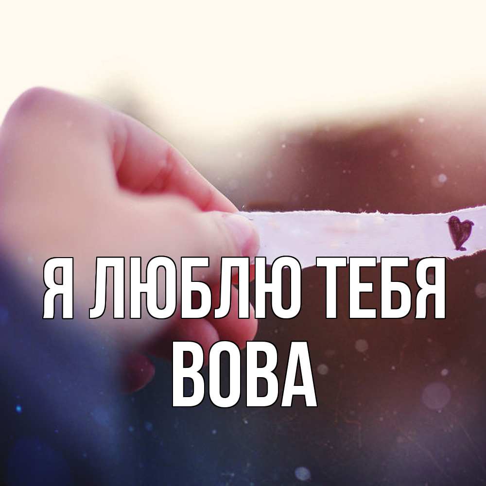 Открытка  с именем. Вова, Я люблю тебя  