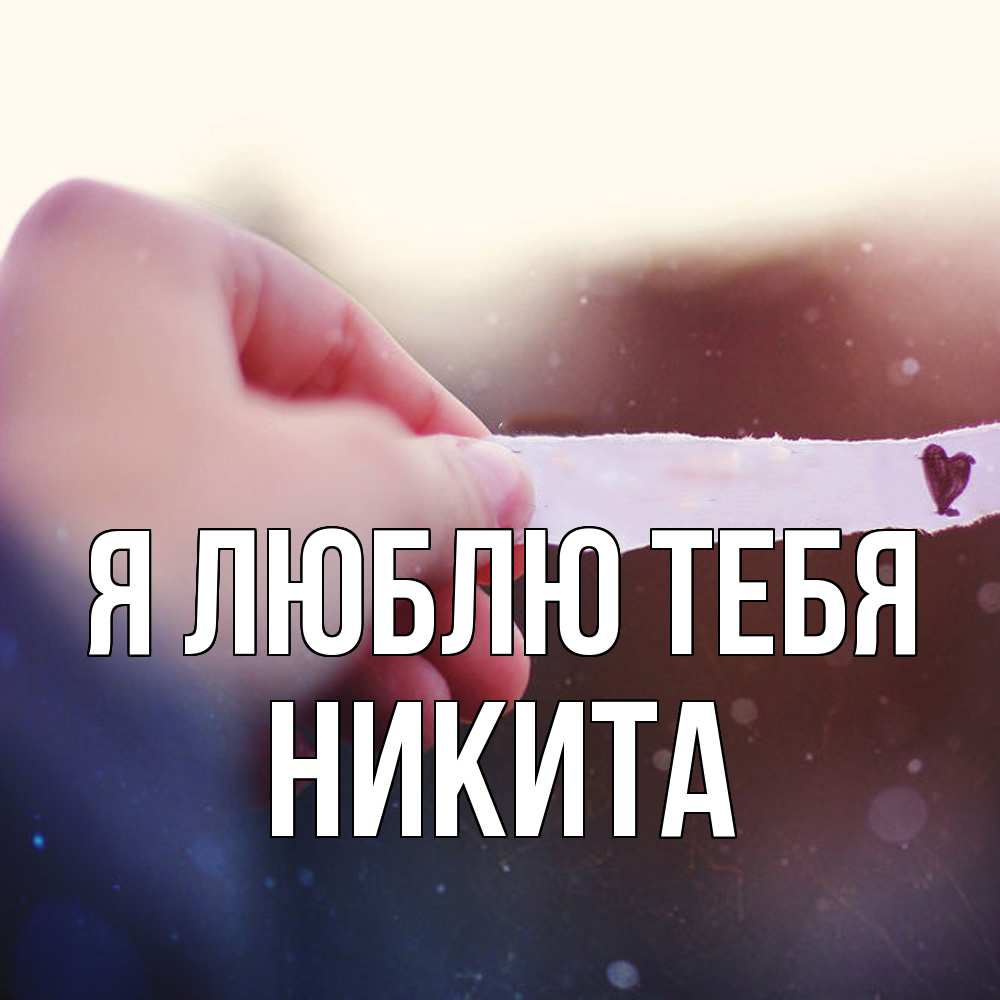 Открытка  с именем. Никита, Я люблю тебя  