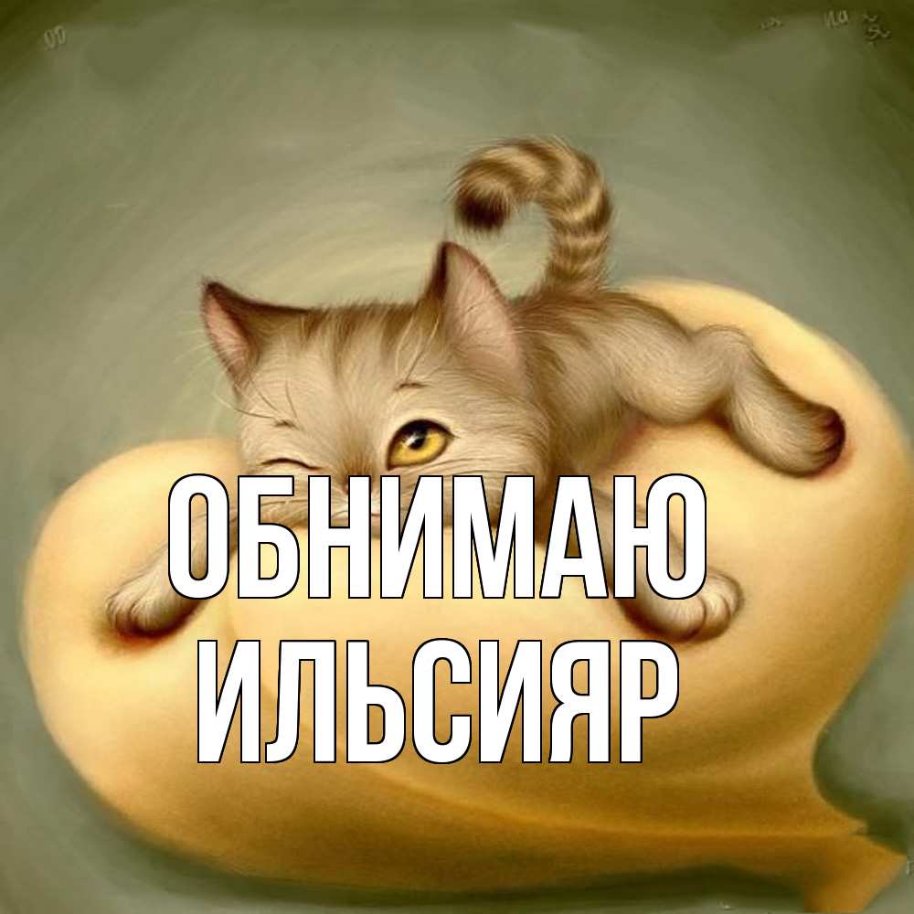 Открытка  с именем. Ильсияр, Обнимаю  