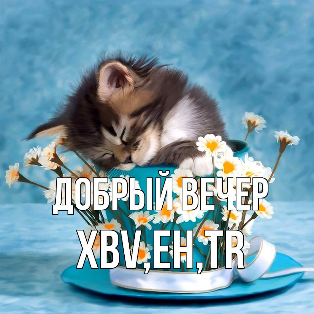 Открытка  с именем. xbv, Добрый вечер  