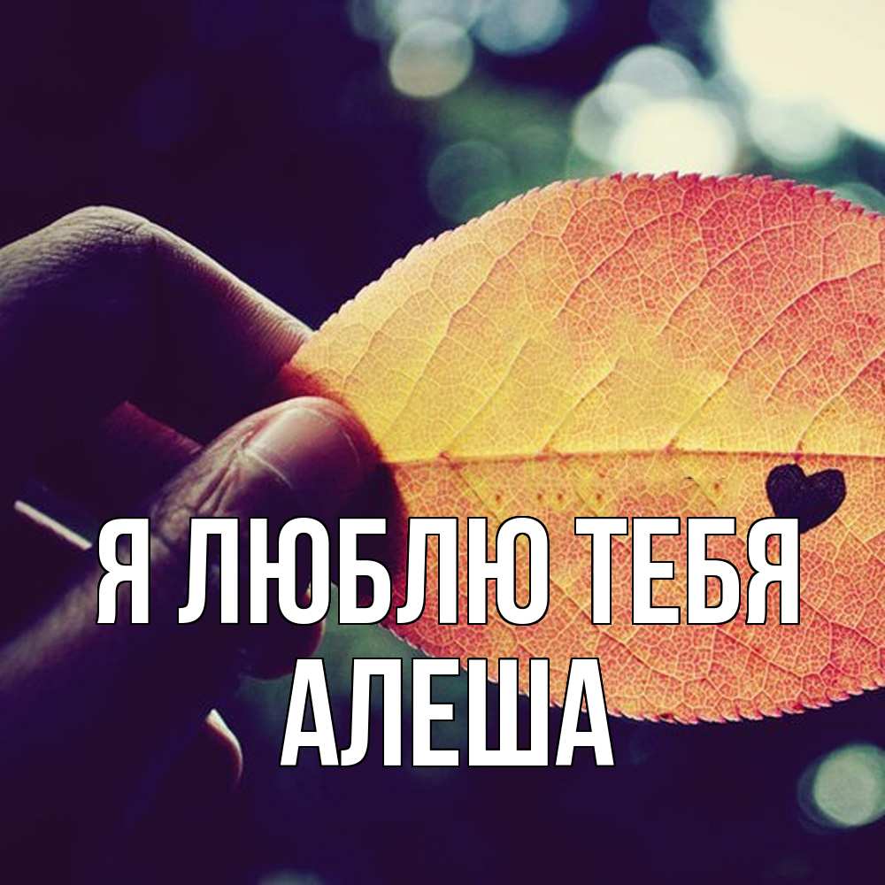 Открытка  с именем. Алеша, Я люблю тебя  