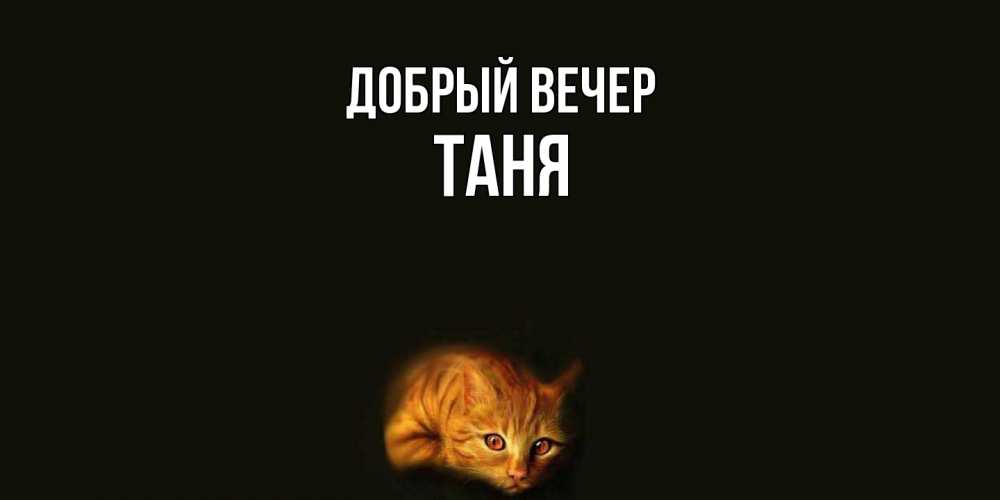 Открытка  с именем. Таня, Добрый вечер  