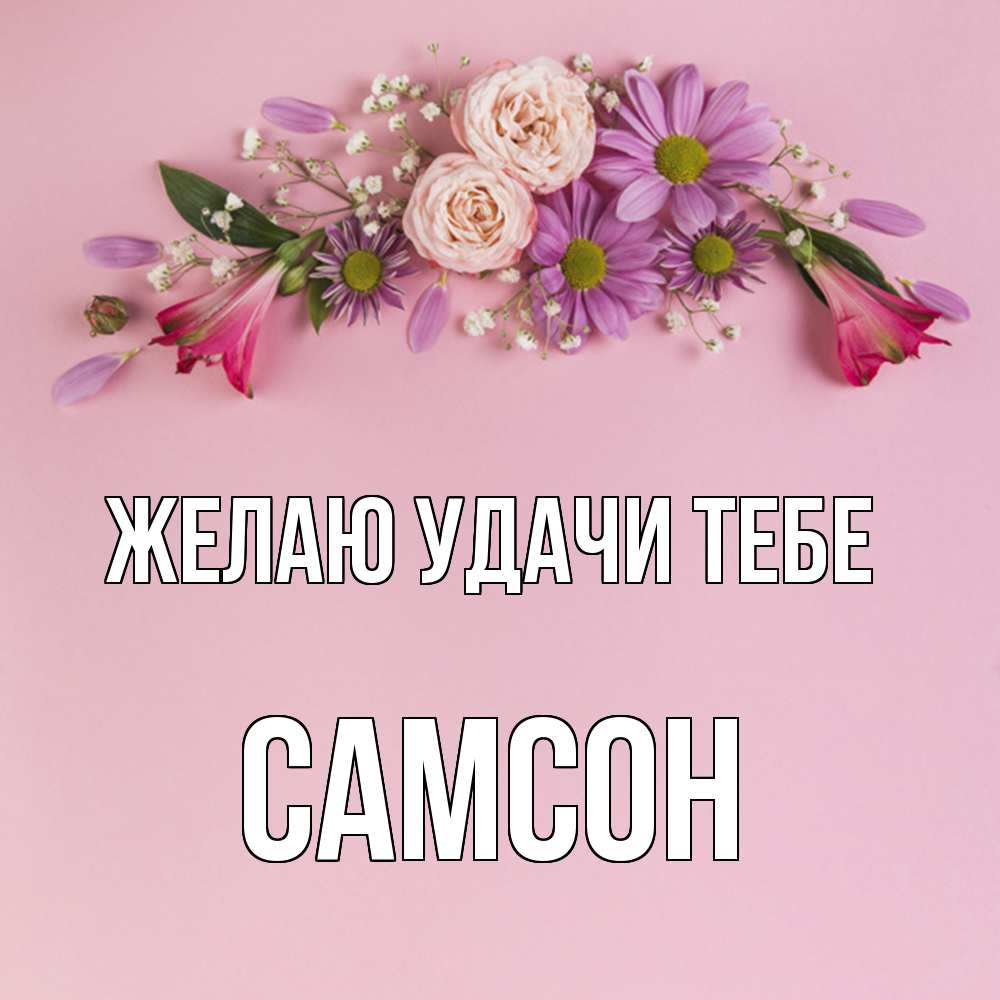 Открытка  с именем. Самсон, Желаю удачи тебе  