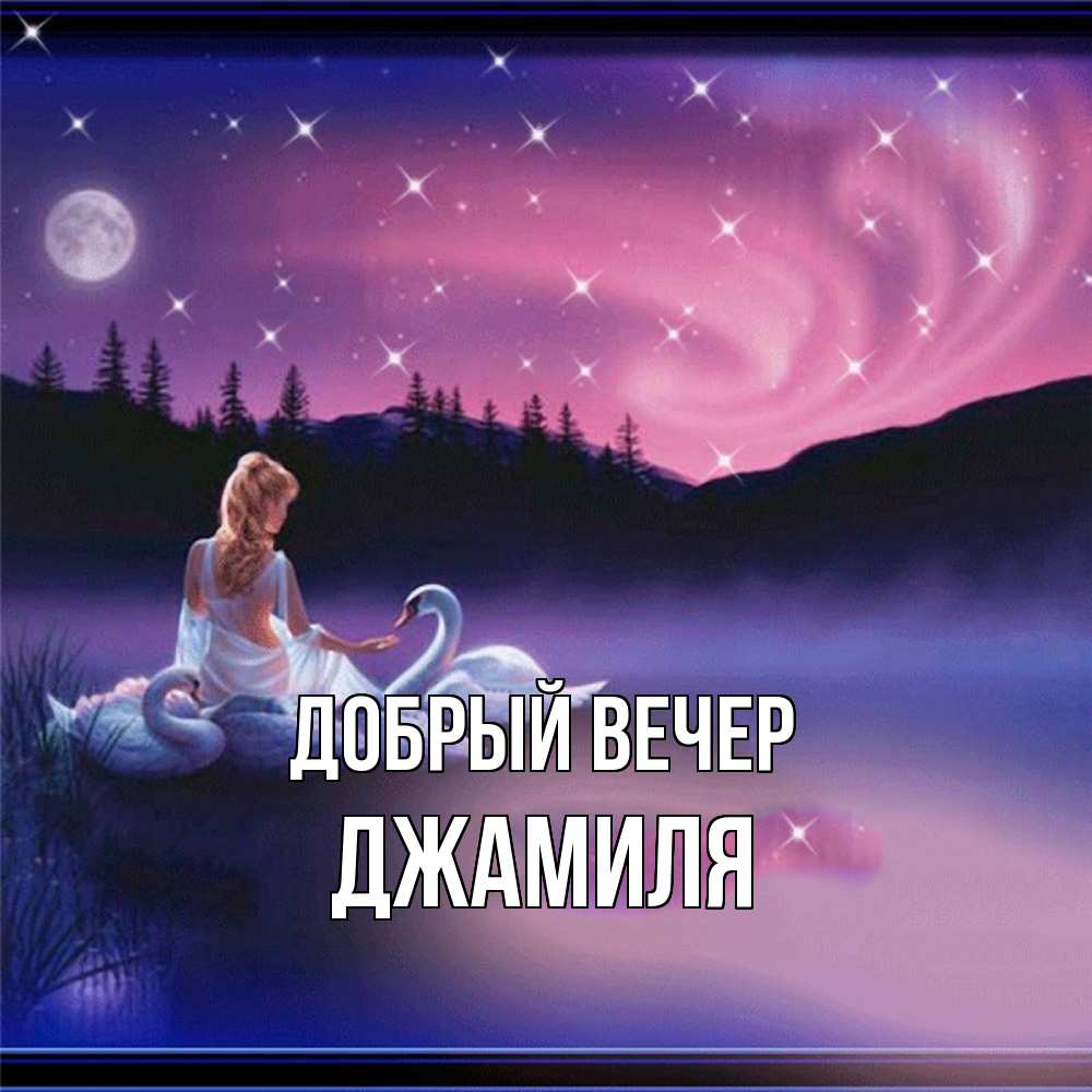 Открытка  с именем. Джамиля, Добрый вечер  