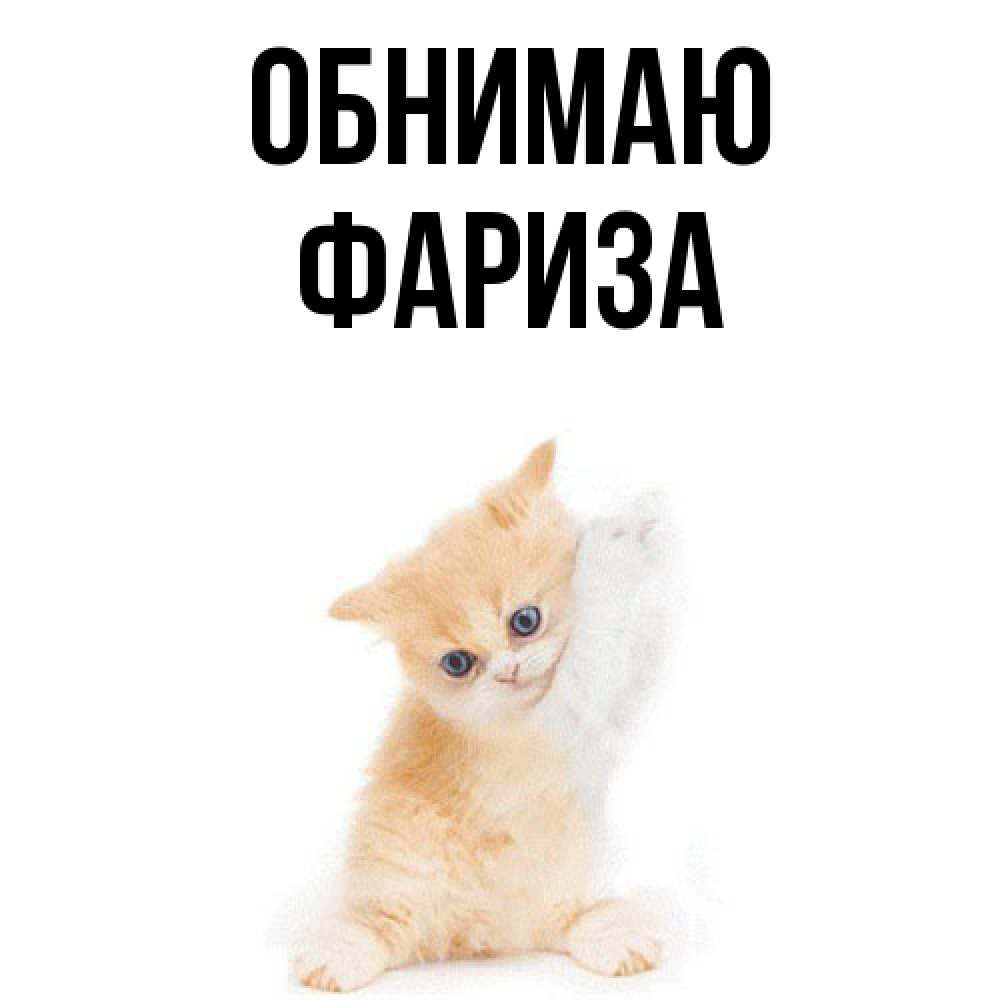 Открытка  с именем. Фариза, Обнимаю  