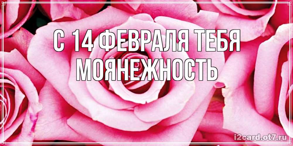 Открытка  с именем. Моянежность, С 14 февраля тебя  