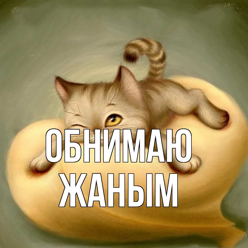 Открытка  с именем. Жаным, Обнимаю  