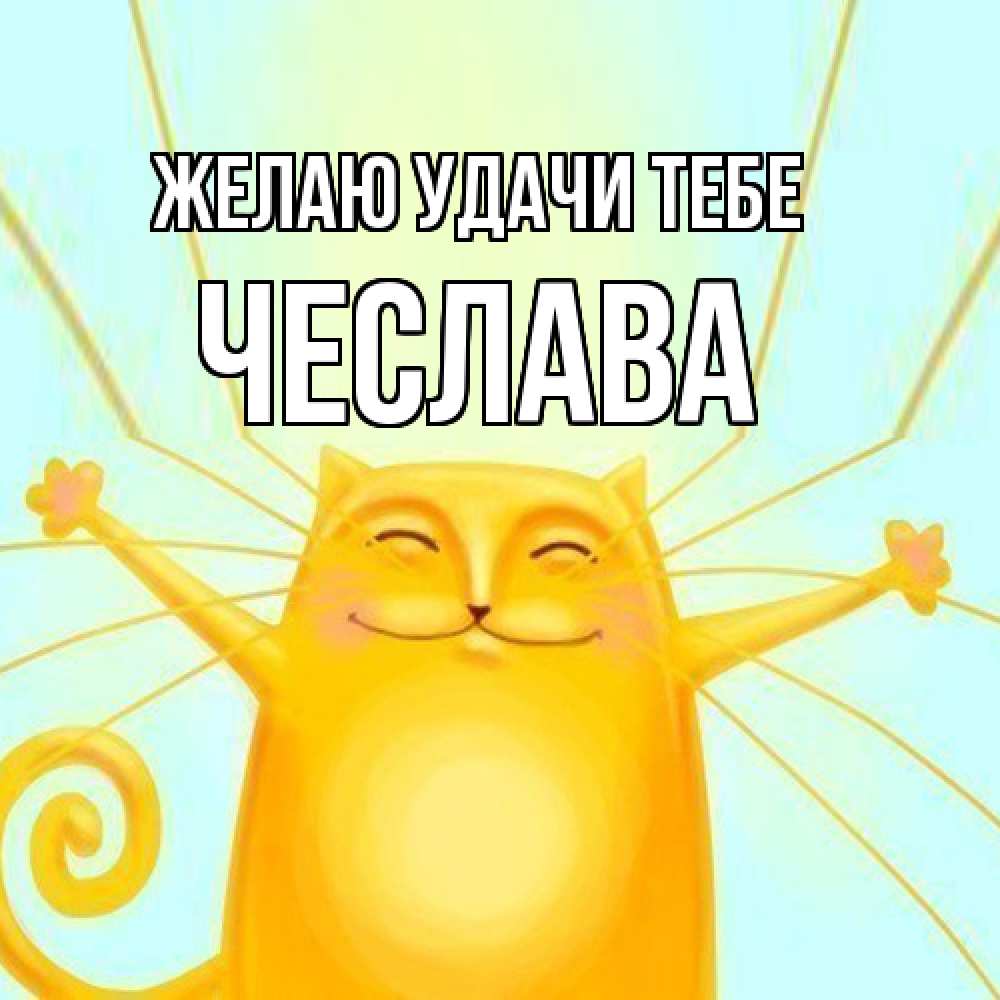 Открытка  с именем. Чеслава, Желаю удачи тебе  