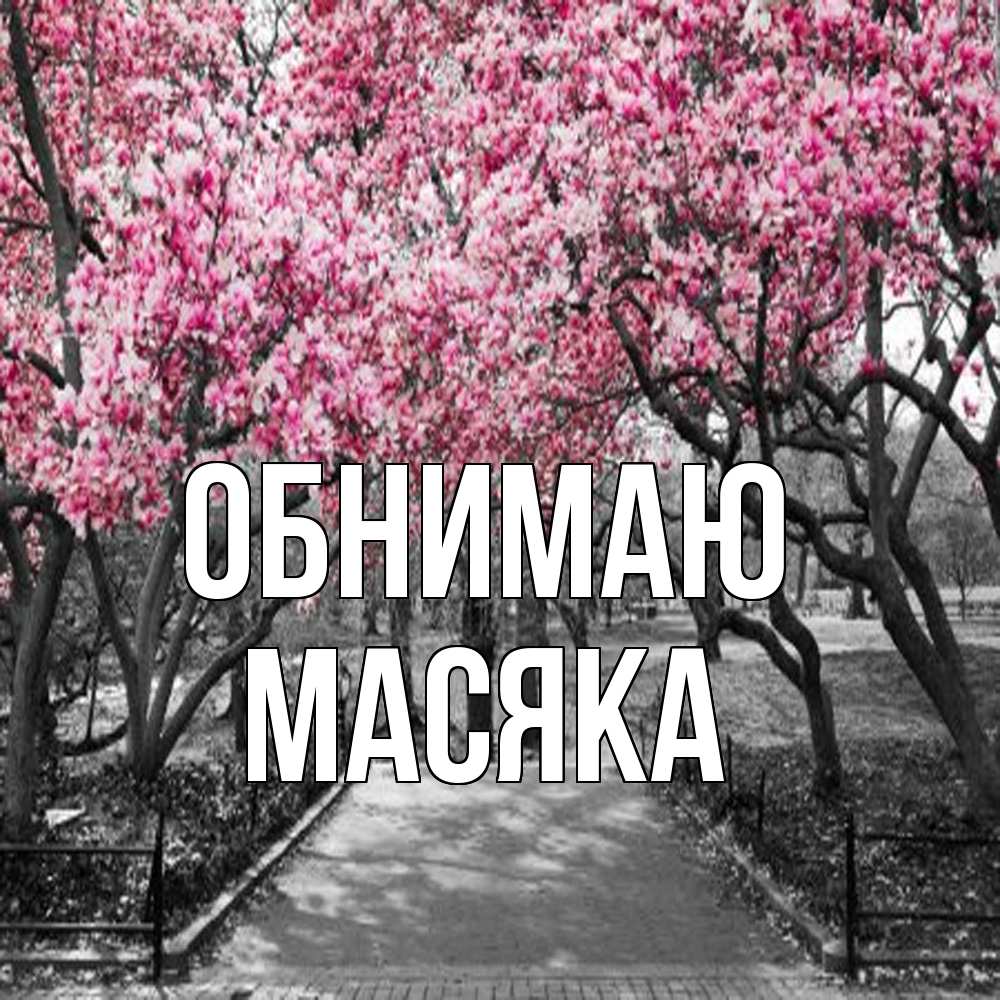 Открытка  с именем. Масяка, Обнимаю  