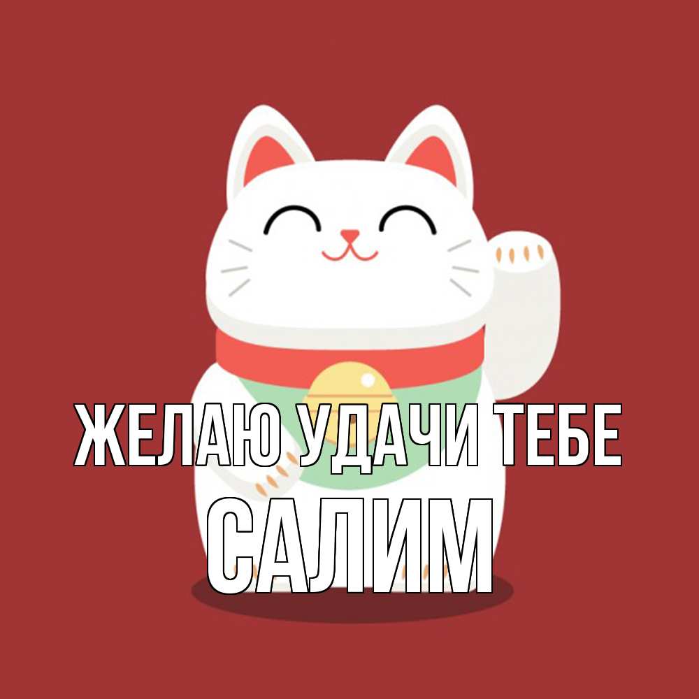 Открытка  с именем. Салим, Желаю удачи тебе  