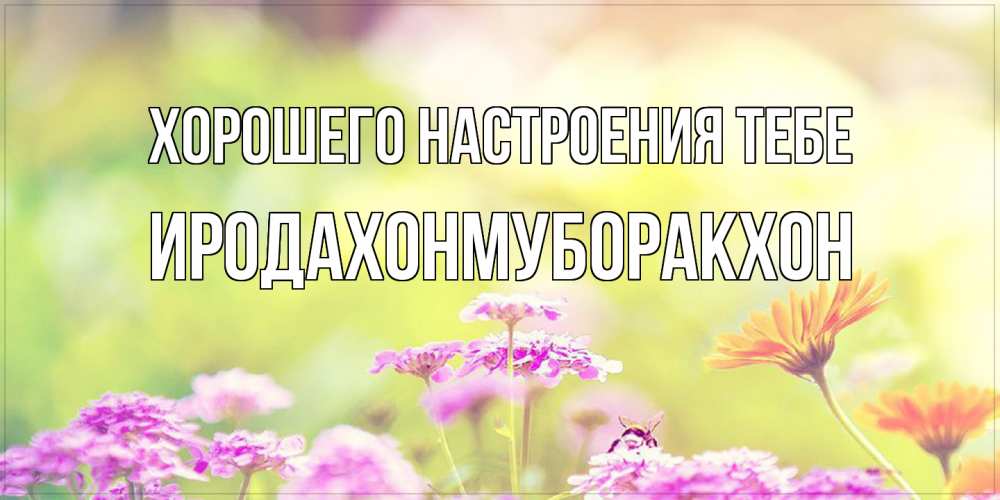 Открытка  с именем. ИРОДАХОНМУБОРАКХОН, Хорошего настроения тебе  