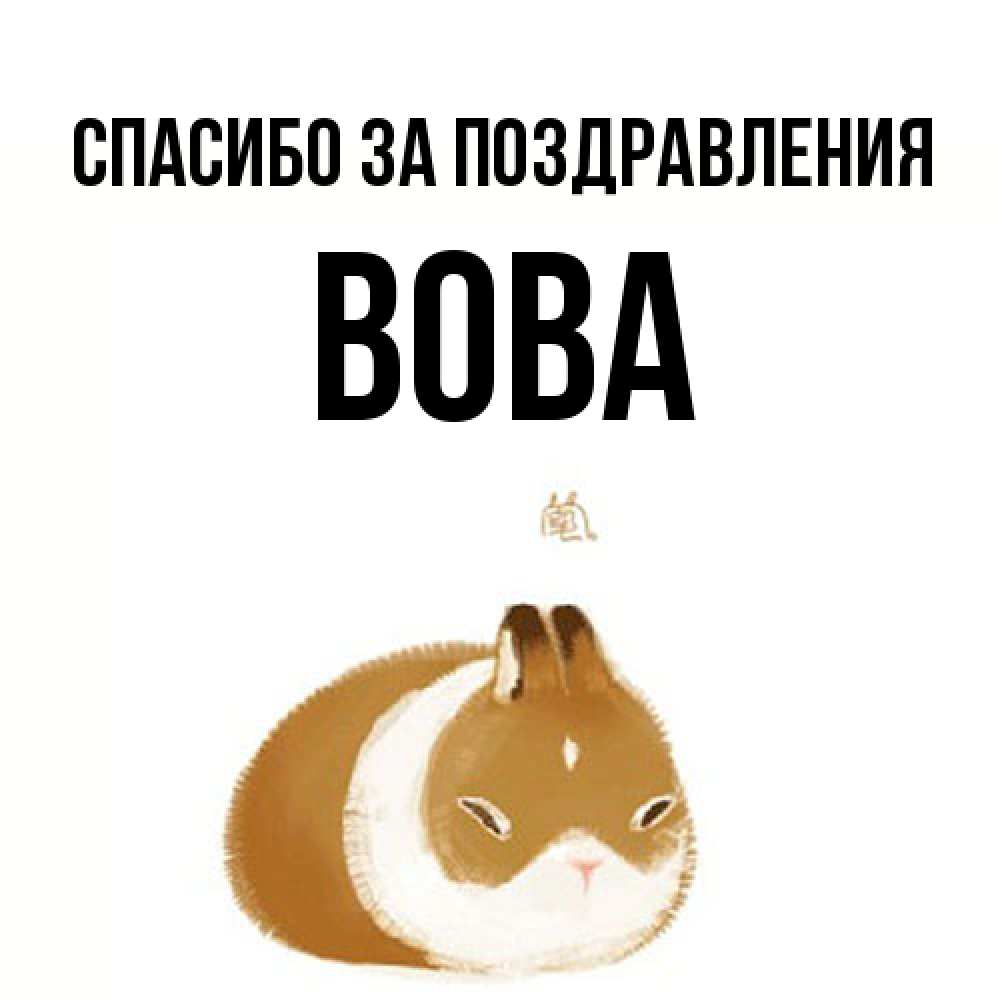 Открытка  с именем. Вова, Спасибо за поздравления  