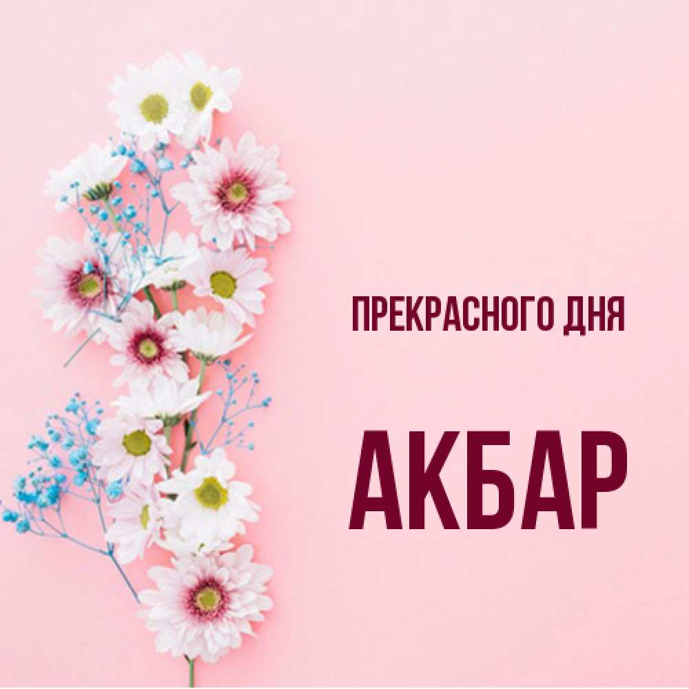 Открытка  с именем. Акбар, Прекрасного дня  